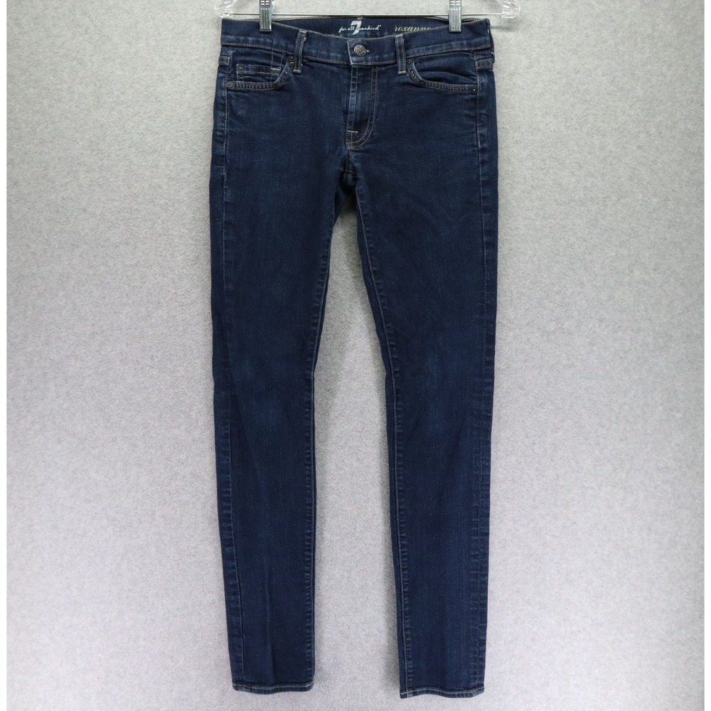 7‎ For All Mankind Jeans Womens 27 Roxanne Slim Taper Stretch Flex Denim Blue